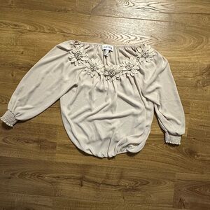 Joseph Ribkoff Cream Floral Blouse Size 6